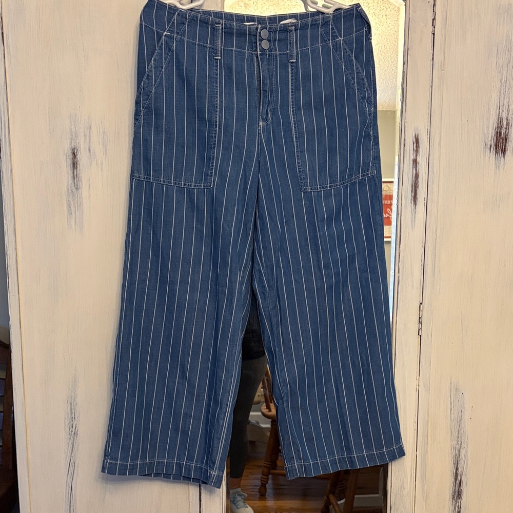 Seven7 Denim Flare Jeans with White Stripes